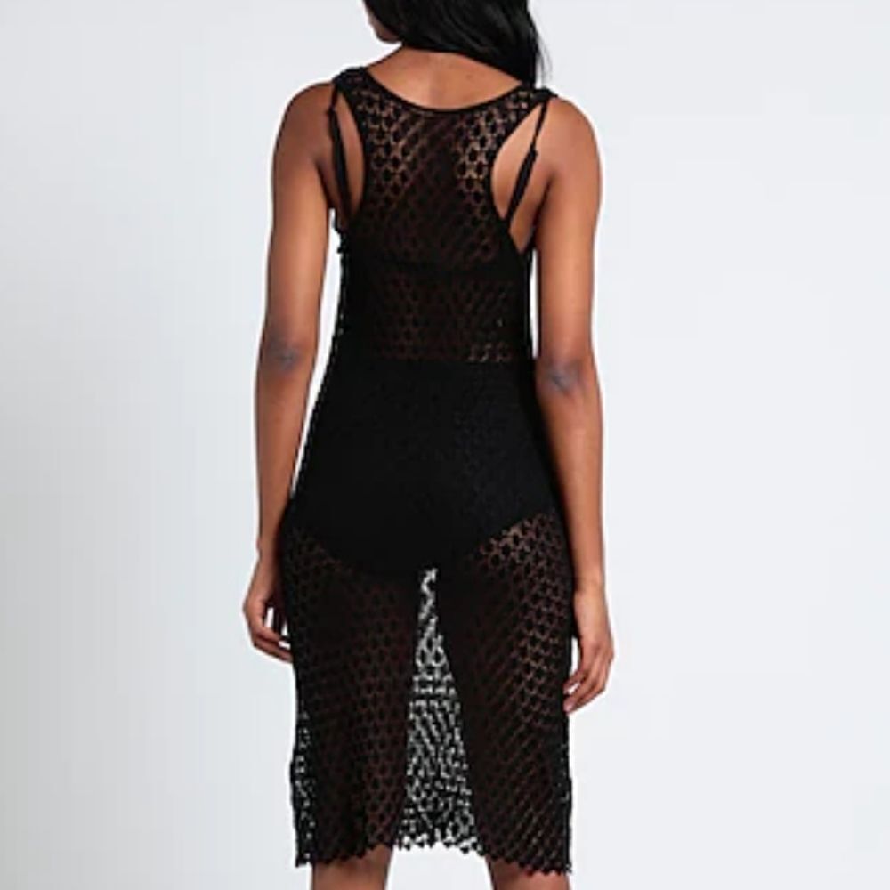 Saint Laurent Women's Black  Midi Lace Dress Size OS - Picture 2 of 16